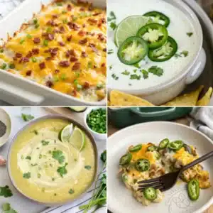 Jalapeno Recipes - 25+ Meals Everyone Should Try 17 Collage of cheesy jalapeno casseroles, creamy jalapeno soup, and lime-garnished corn jalapeno soup