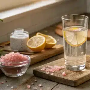 Pink Salt Drink: The Trendy Mineral Boost That’s Got Everyone Talking 7 refreshing pink salt drink with lemon slice in a glass